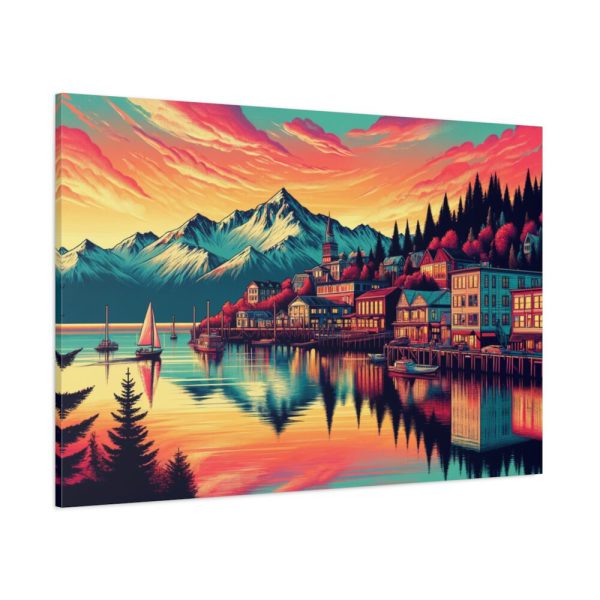 Small Alaskan Town by the Water Standard Canvas