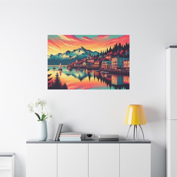 Small Alaskan Town by the Water Standard Canvas