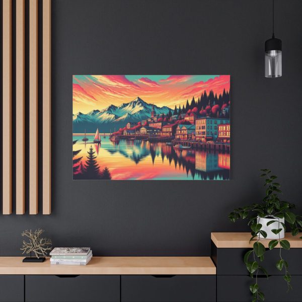 Small Alaskan Town by the Water Standard Canvas