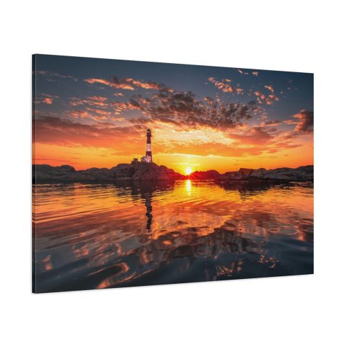 Lighthouse With a Sunset View Standard Canvas