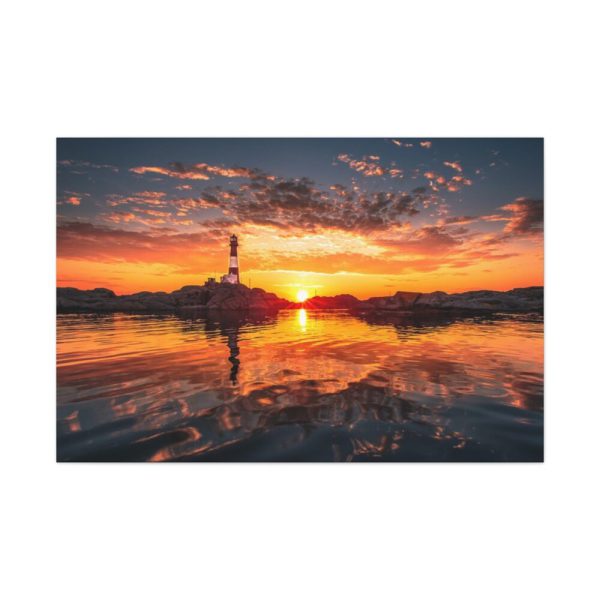91638-241.jpg Lighthouse With a Sunset View Standard Canvas