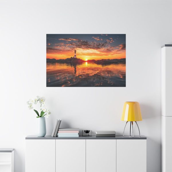 91638-242.jpg Lighthouse With a Sunset View Standard Canvas