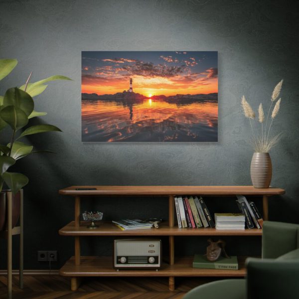 91638-244.jpg Lighthouse With a Sunset View Standard Canvas