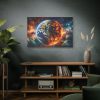 91638-4.jpg Planet's Fiery Destruction and Serene Beauty of Life Standard Canvas