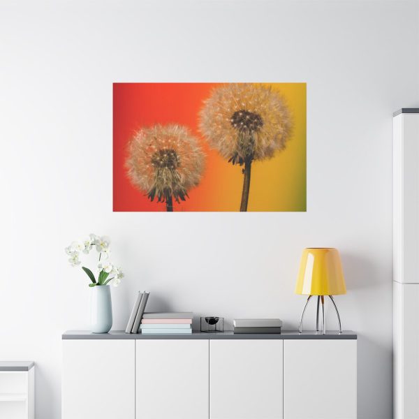 Dandelion on Yellow Background Standard Canvas