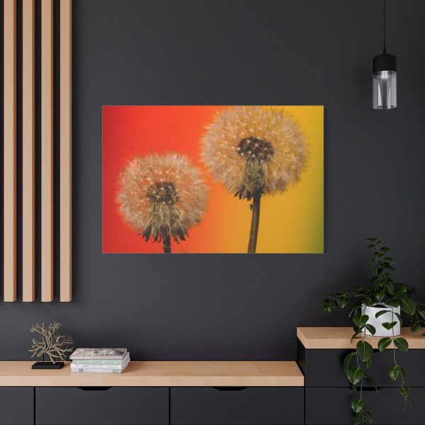 Dandelion on Yellow Background Standard Canvas