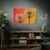 Dandelion on Yellow Background Standard Canvas