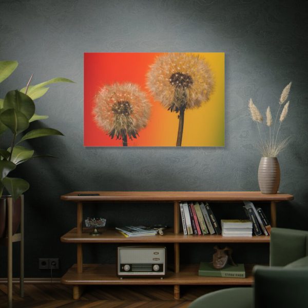 Dandelion on Yellow Background Standard Canvas