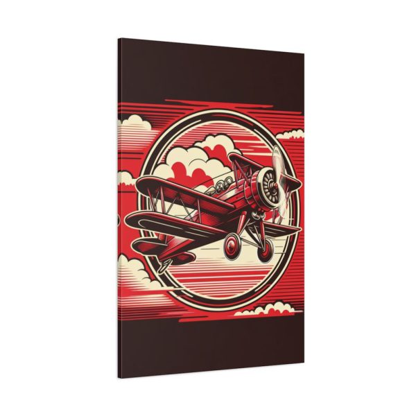 Vintage Red Biplane Flying Through the Sky Standard Canvas