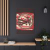 Vintage Red Biplane Flying Through the Sky Standard Canvas