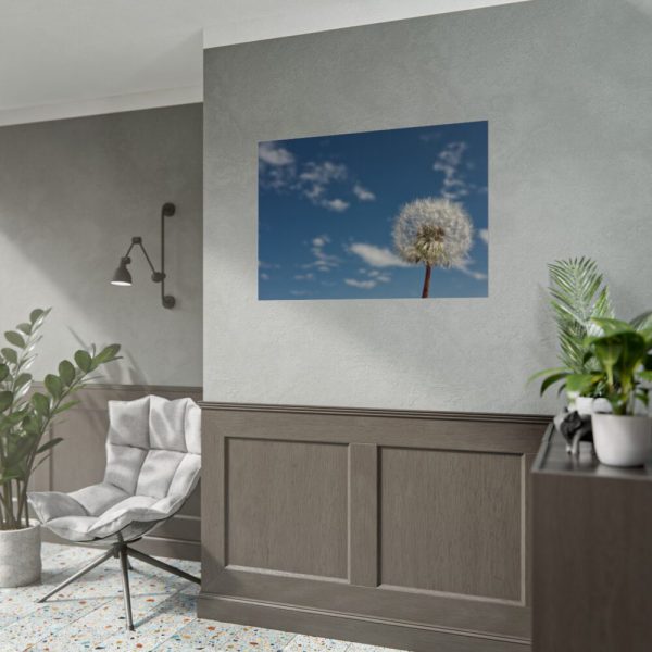 92408-134.jpg Dandelion and Blue Sky Poster