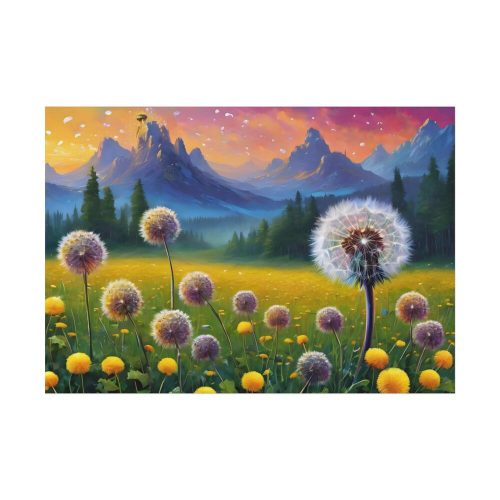Landscape Flower Meadow Dandelions Poster