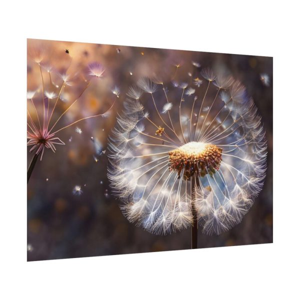 92408-197.jpg Dandelion Seeds Flower Head in Close Up Poster