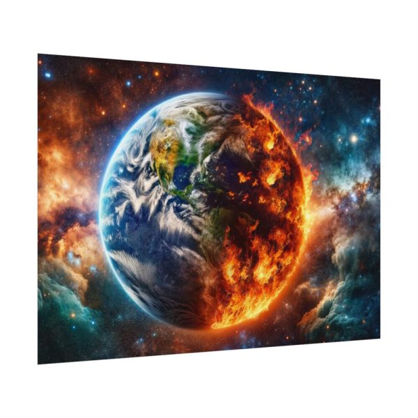 92408-2.jpg Planet's Fiery Destruction and Serene Beauty of Life Poster