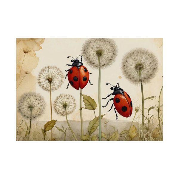 92408-205.jpg Watercolor Meadow Flowers With Ladybug Poster