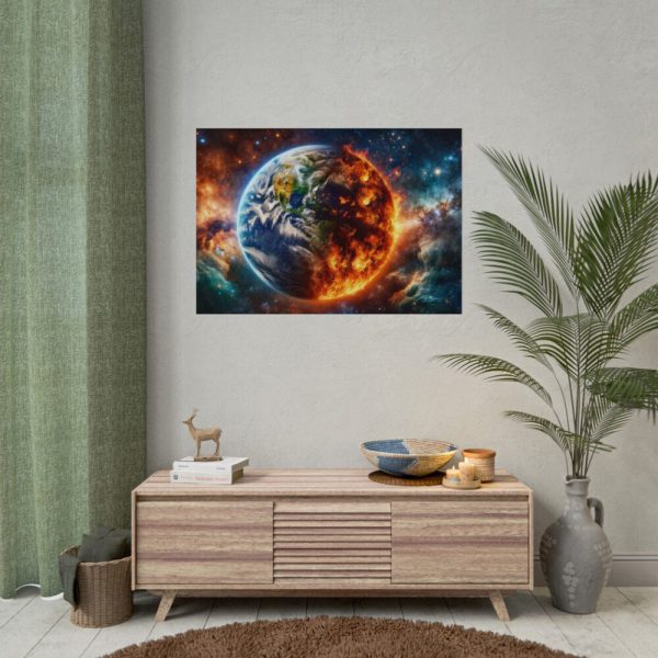 92408-3.jpg Planet's Fiery Destruction and Serene Beauty of Life Poster