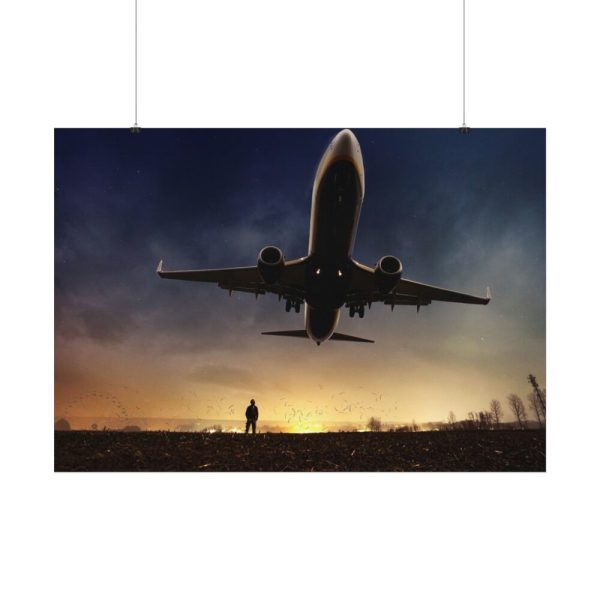 92408-366.jpg Man With Airplaine in Landscape Poster