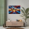 92408-393.jpg Commercial Airplane Positioned on Runway Poster