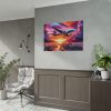 92408-404.jpg Large Airplane Flying During a Vibrant Sunset Poster