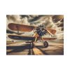 92408-405.jpg Yellow Vintage Biplane With Radial Engine Poster
