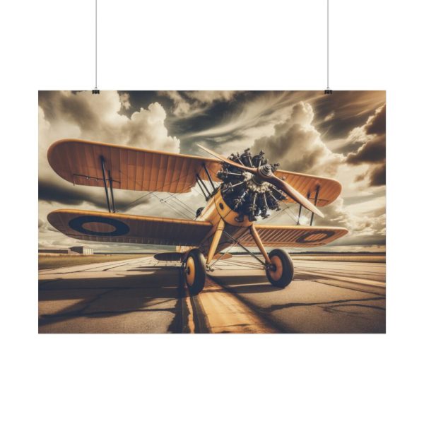 92408-406.jpg Yellow Vintage Biplane With Radial Engine Poster