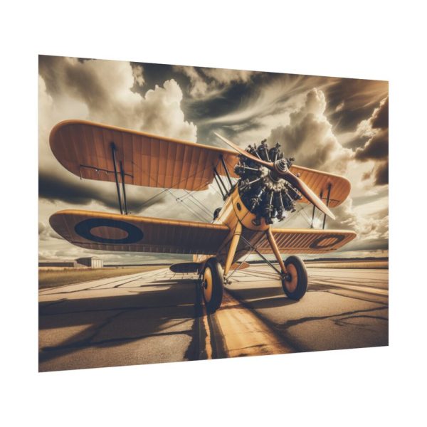 92408-407.jpg Yellow Vintage Biplane With Radial Engine Poster