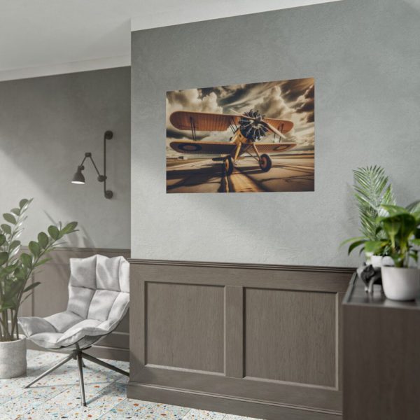 92408-409.jpg Yellow Vintage Biplane With Radial Engine Poster