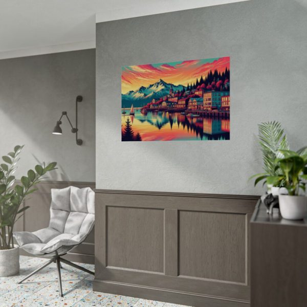 Small Alaskan Town by the Water Poster