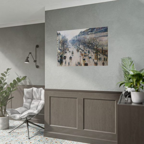 The Boulevard Montmartre on a Winter Morning Poster