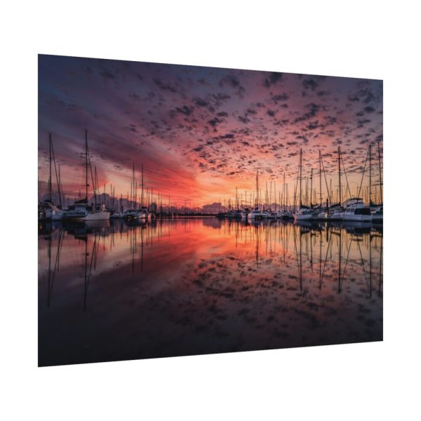 92408-542.jpg View of Pier With Boats at Sunset Poster