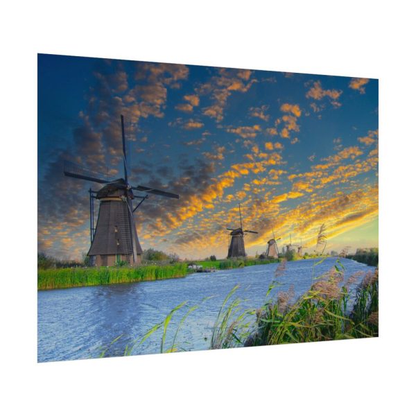 Wind Turbine in Sunset Poster