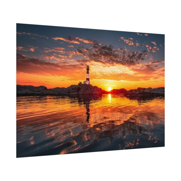 Lighthouse With a Sunset View Poster