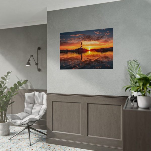Lighthouse With a Sunset View Poster