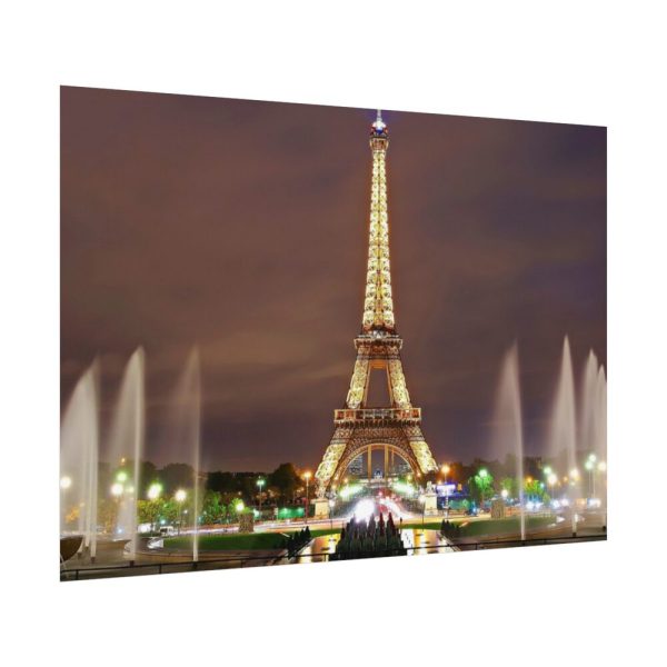 Eiffel Tower Lights and Fountains Poster