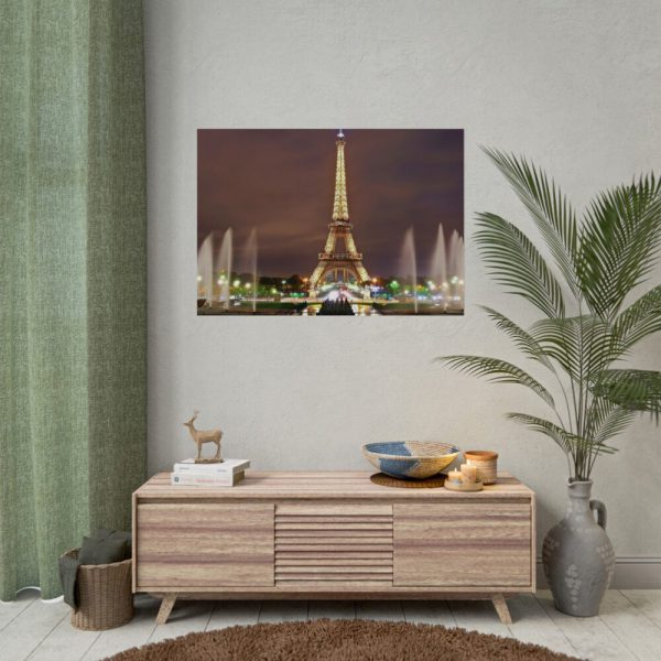 Eiffel Tower Lights and Fountains Poster