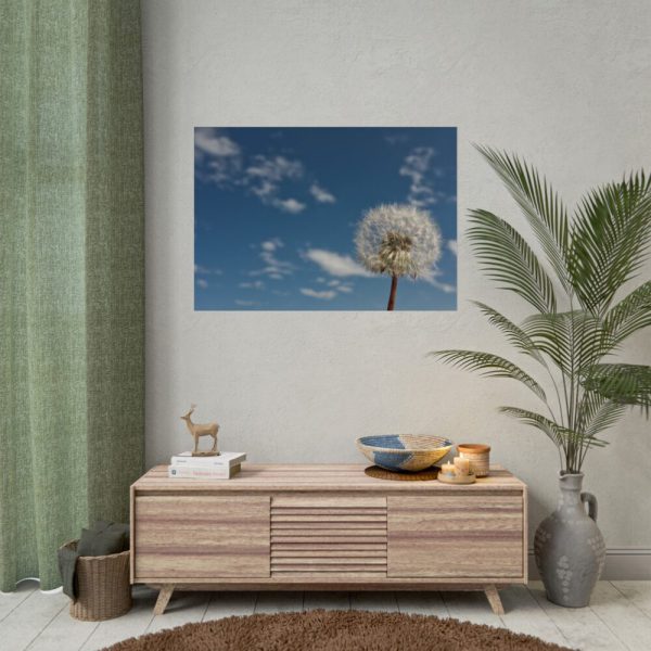92409-133.jpg Dandelion and Blue Sky Poster