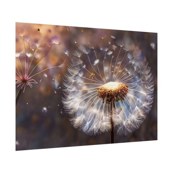92409-197.jpg Dandelion Seeds Flower Head in Close Up Poster