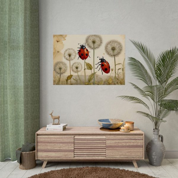 92409-208.jpg Watercolor Meadow Flowers With Ladybug Poster