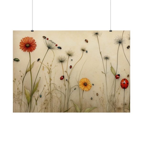 Dandelion With Ladybug Poster