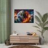 92409-3.jpg Planet's Fiery Destruction and Serene Beauty of Life Poster