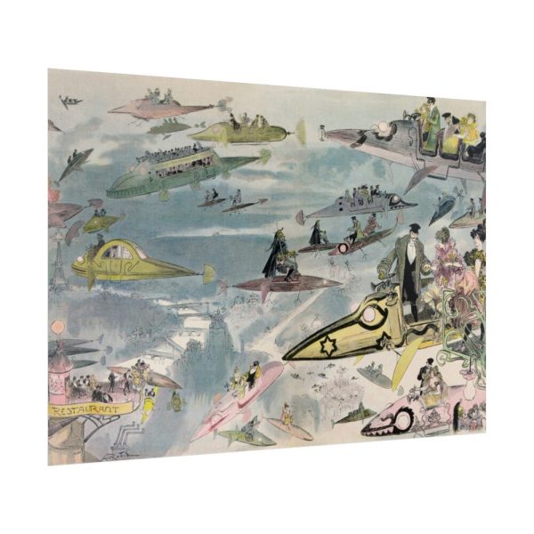 92409-342.jpg Futuristic View of Air Travel Over Paris Poster