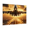 92409-387.jpg Airplane Taking Off From Runway at Sunset Poster