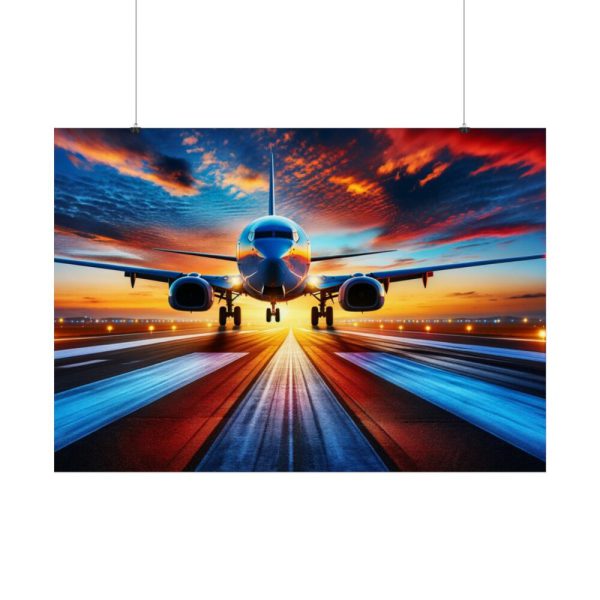 92409-391.jpg Commercial Airplane Positioned on Runway Poster