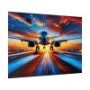 92409-392.jpg Commercial Airplane Positioned on Runway Poster