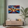 92409-393.jpg Commercial Airplane Positioned on Runway Poster