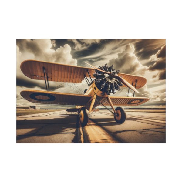 92409-405.jpg Yellow Vintage Biplane With Radial Engine Poster