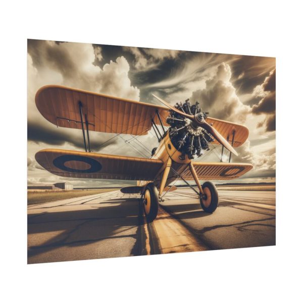 92409-407.jpg Yellow Vintage Biplane With Radial Engine Poster