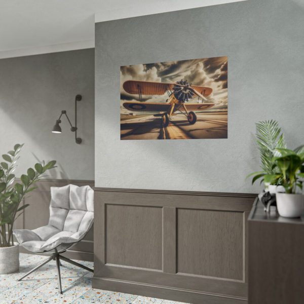 92409-409.jpg Yellow Vintage Biplane With Radial Engine Poster
