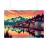 Small Alaskan Town by the Water Poster