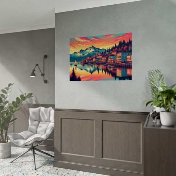 Small Alaskan Town by the Water Poster